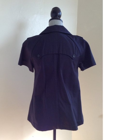 NEW Joes Jeans Short Sleeve Cotton Trench Coat Jacket Navy Blue XS - Picture 9 of 13